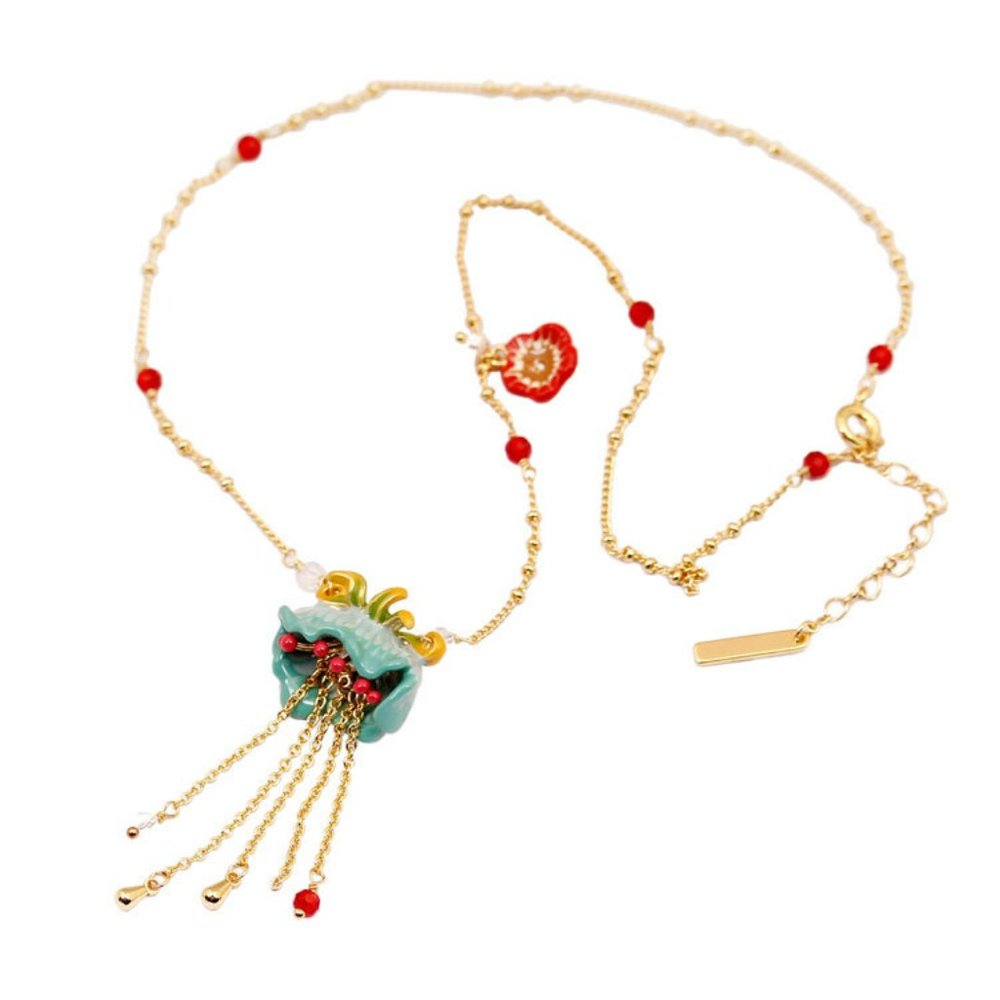 Les Nereides Blue Jelly Fish Necklace